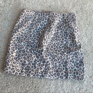 Cheetah Print Denim Mini Skirt